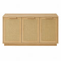 Wooden Sideboard with Woven Cane Doors Natural Finish