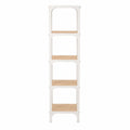 Five-Tier MDF Bookcase with White Metal Frame 60x30x180 cm