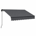 Retractable Awning Polyester Fabric Gray 300x250cm