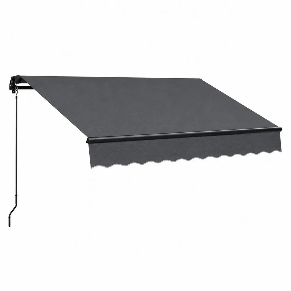 Retractable Awning Polyester Fabric Gray 300x250cm