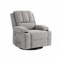 Gray Recliner Chair with Swivel and Cup Holders