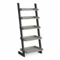 5-Tier Ladder Bookcase MDF Black Frame 180cm x 70cm x 35cm