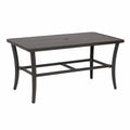 Rectangular Metal Outdoor Dining Table with Slat Top 150cm