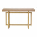 Wood Console Table with Steel Frame Natural Brown and Gold 120cm