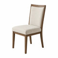 Dining Chair Solid Wood Frame with Polyester Upholstery Beige 95cm