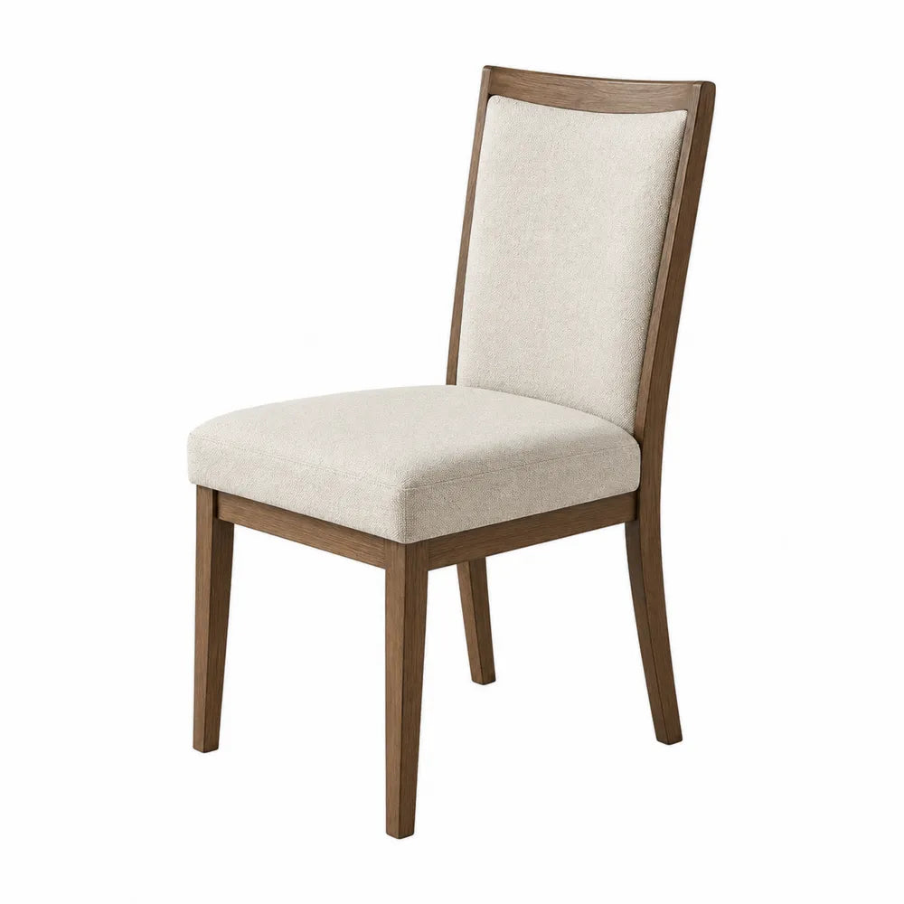 Dining Chair Solid Wood Frame with Polyester Upholstery Beige 95cm