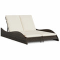 Outdoor Double Rattan Daybed with Cushions