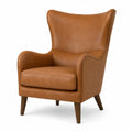 Wingback Armchair Faux Leather Brown 85cm x 78cm x 102cm