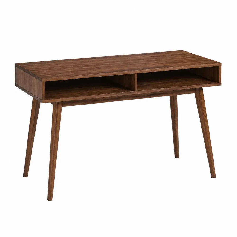 Walnut Veneer Wood Desk with Storage Compartments 120cm x 60cm x 75cm