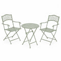 Wrought Iron Outdoor Bistro Set Foldable Gray