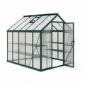 Polycarbonate Greenhouse with Aluminum Frame 6ft x 8ft Green
