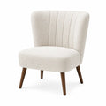 Polyester Upholstered Chair with Solid Wood Legs Beige 31.5in x 29.5in x 27.6in
