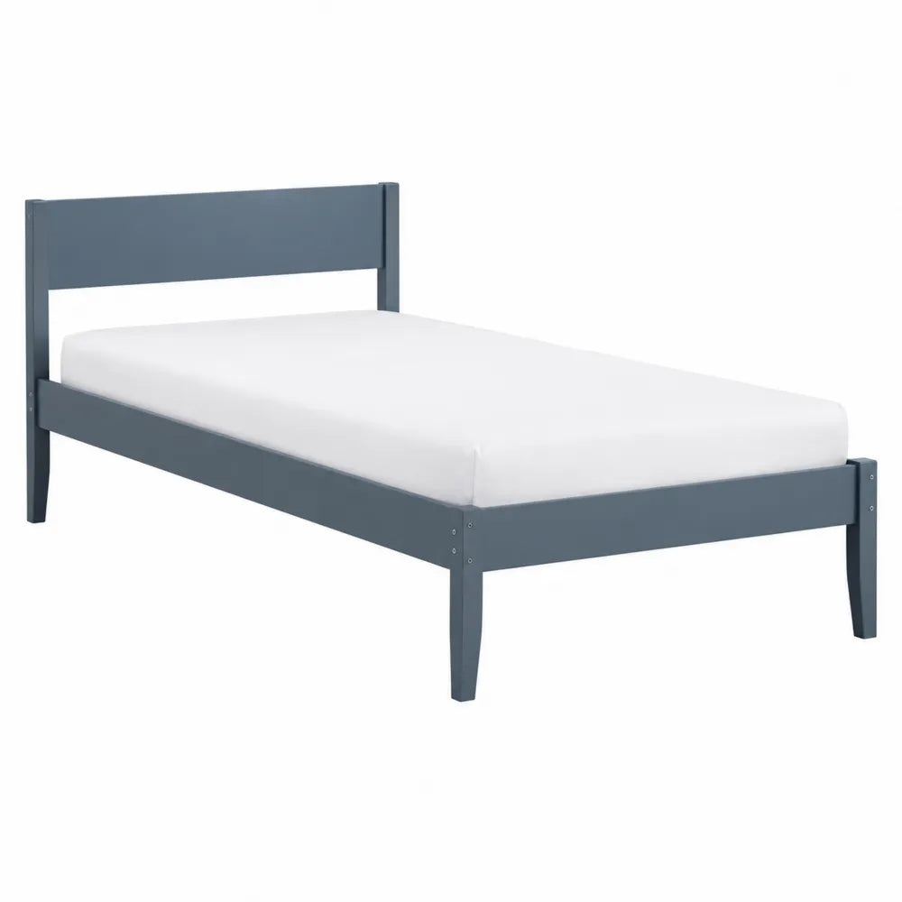 Single Bed Frame Pine Wood Blue 200x90 cm
