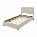 Twin Upholstered Bed Frame with Polyester Padded Headboard